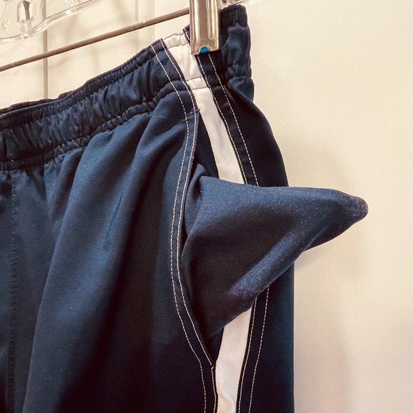 EUC Reebok Running/Tennis Shorts, Navy w/Wht Stripes, Pockets, Polyester, Sml - Picture 3 of 10